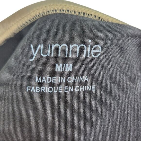 YUMMIE Pants Womens Medium Bronze Faux Leather Side‎ Zipper Leggings NWT Shaping - Picture 5 of 8